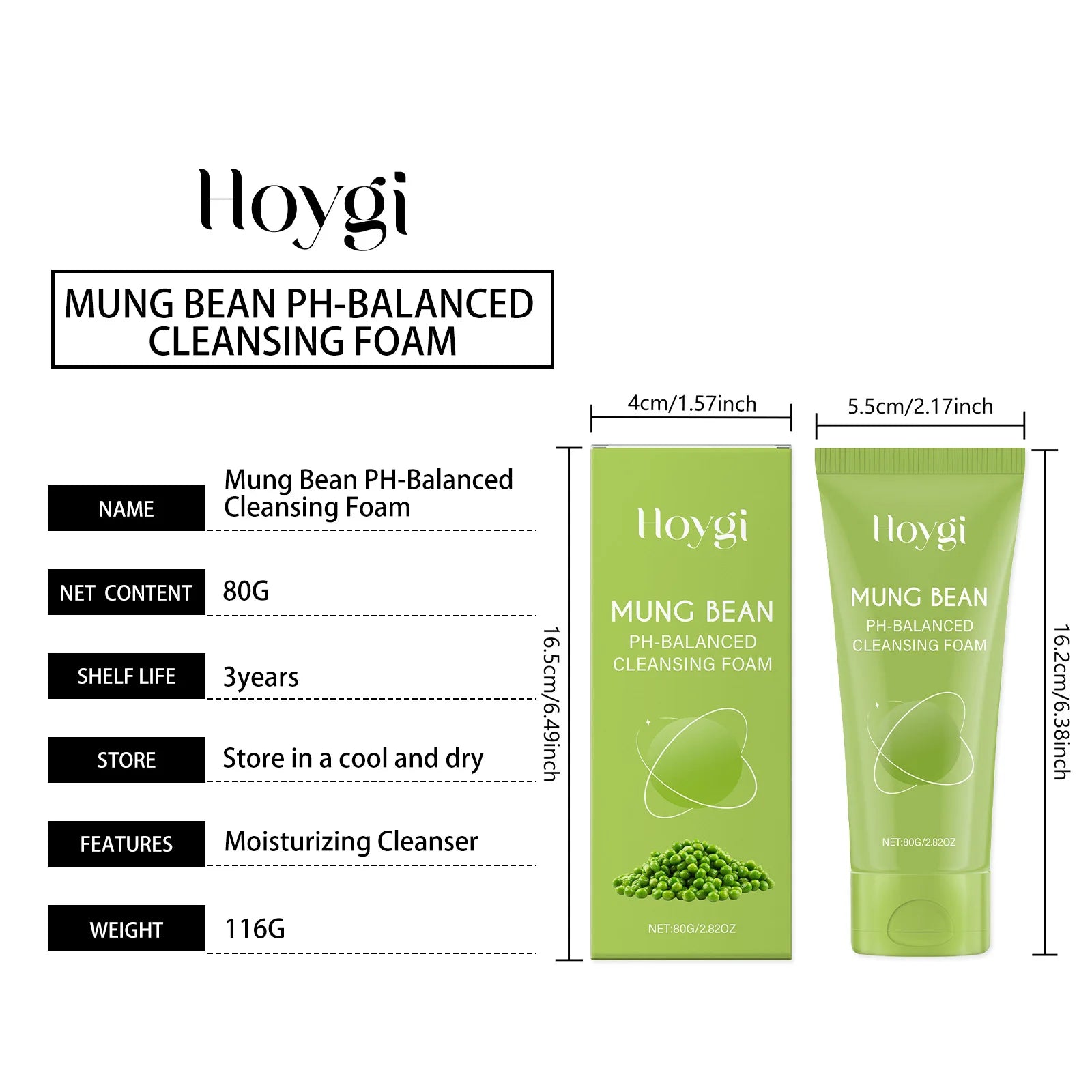 Multi-Option Facial Cleanser Oil Control Brightening Skin Cleansing Moisturizing Blackhead Remove Skincare Face Wash Foam Face Qme Mung Bean