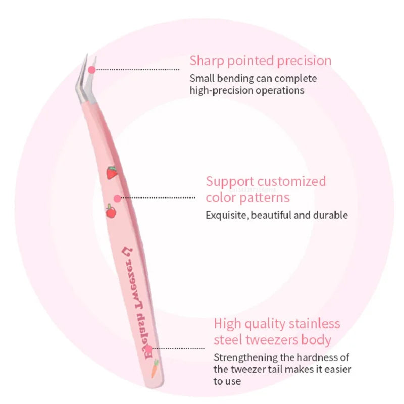6 Types False Eyelash Tweezers Stainless Steel Anti-static Pincet Qme