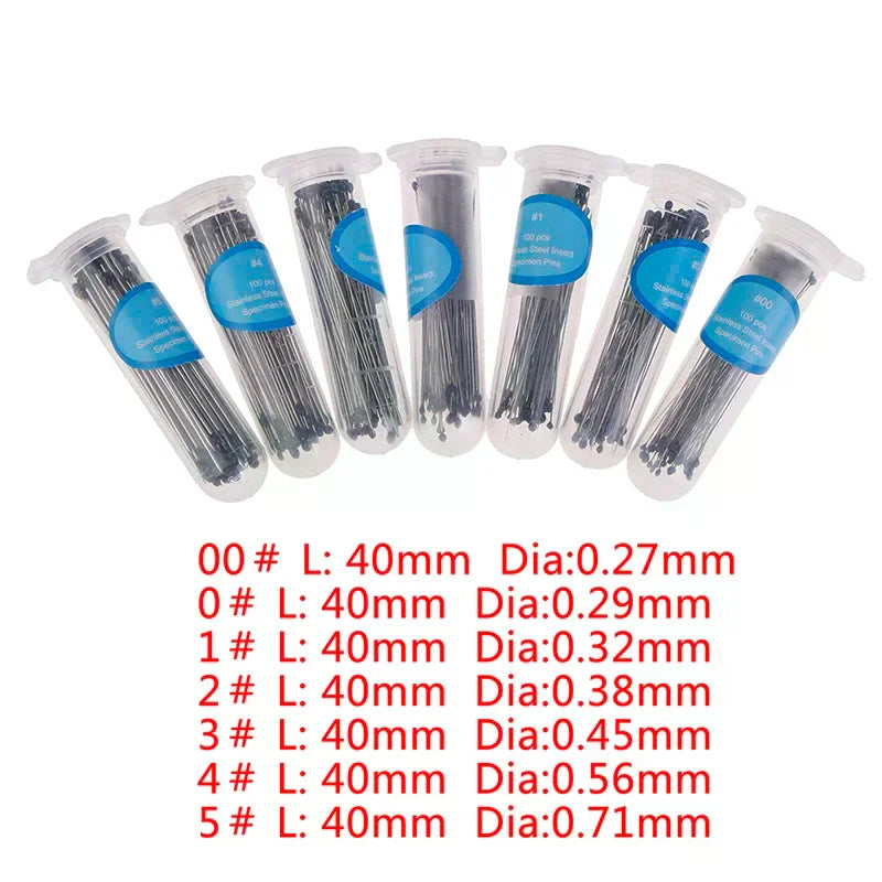100pcs Stainless Steel Insect Pins Specimen Pins For School Lab Education Wholesale Qme
