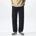 American Retro Slacks Spring Autumn Trendy Versatile Loose Trousers Qme black M