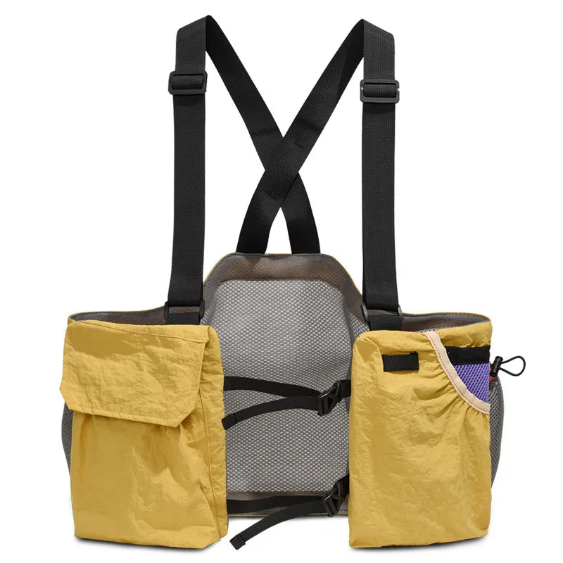 Summer Dopeamine Tactical Vest Bag Women Lightweight Multi-pocket Qme yellow color
