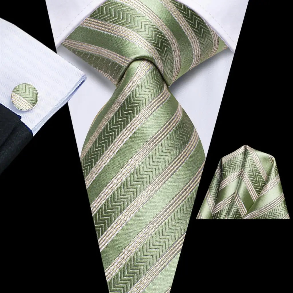 Hi-Tie Striped Navy Blue Mens Fashion Necktie Handkerchief Cufflinks for Tuxedo Accessory Classic Silk Luxury Tie for Man Gift Qme SN-3776