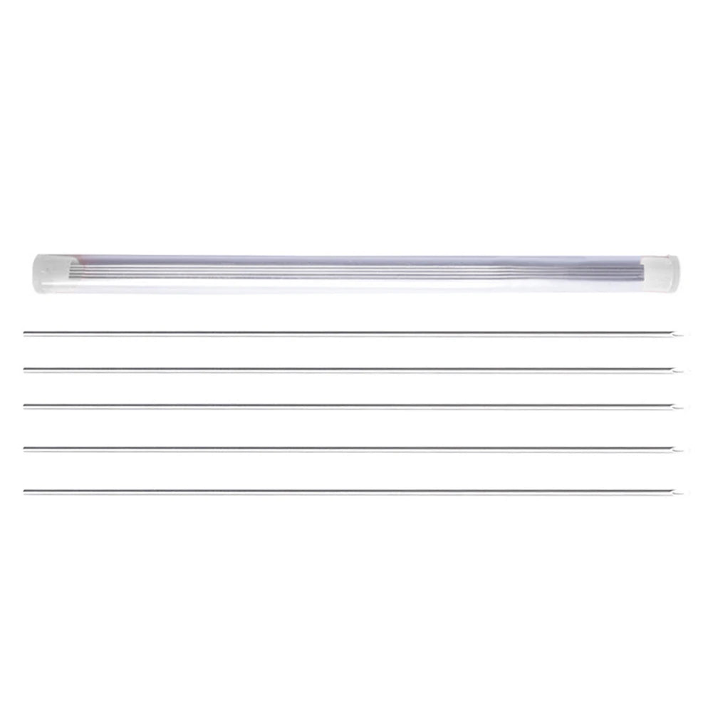 5Pcs Earthworm Hooking Needle Worm Baiting Needle Easy To Use Worm Fishing Needle Hollow Earthworm Hook Needle Fishing Tackles Qme 25cm