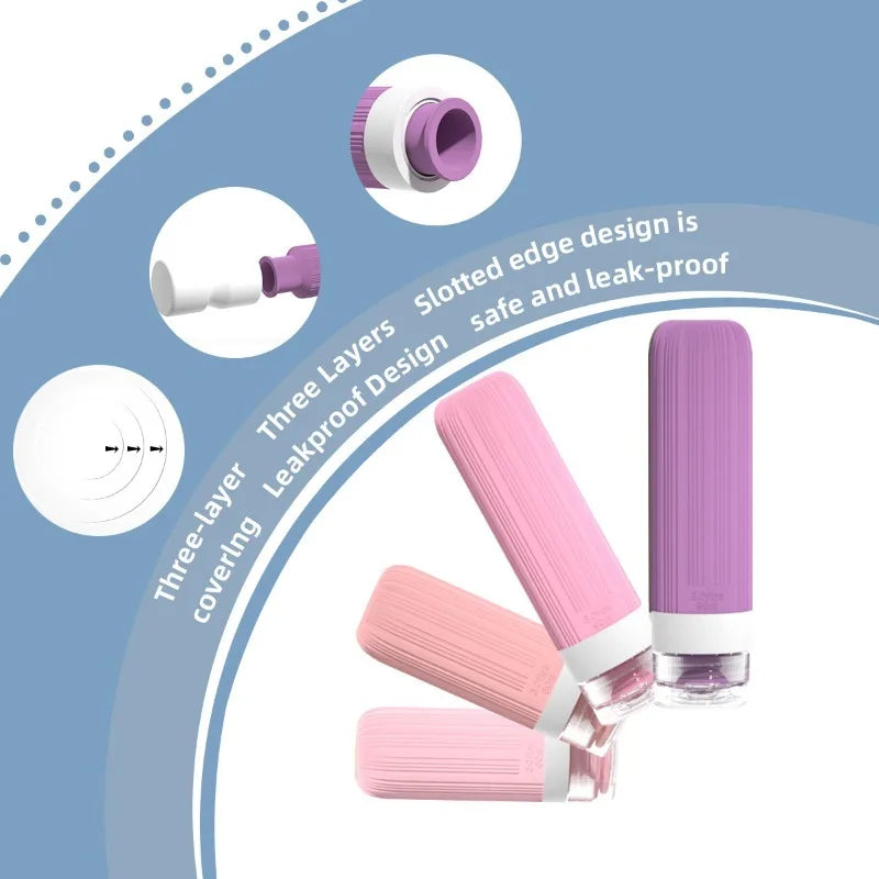 Leak Proof Travel Bottle Silicone Toiletries Containers Portable Qme