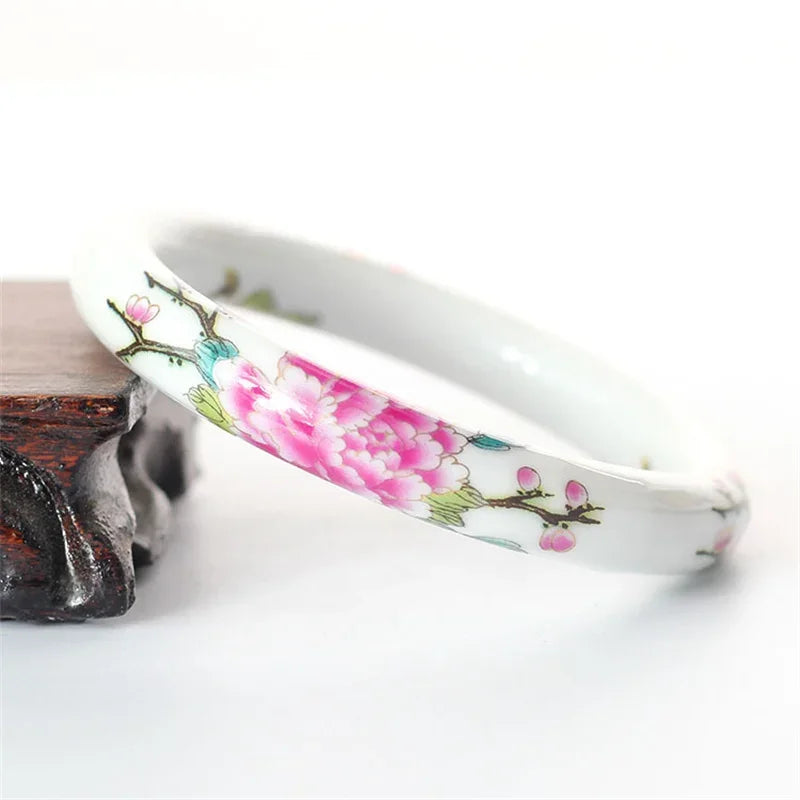 Chinese Antique Blue and White Porcelain Bangle Classic Ethnic Jingdezhen Ceramic Crafts Collection Jewelry Gifts Collection Qme 1-thin-1.2cm 58-60mm
