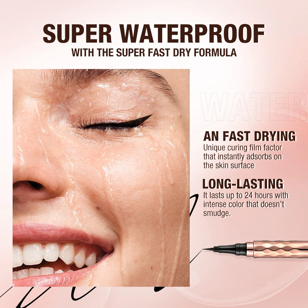 O TWO Eyeliner Pencil Liquid Eye Liner Waterproof Smudge Proof Quick Qme