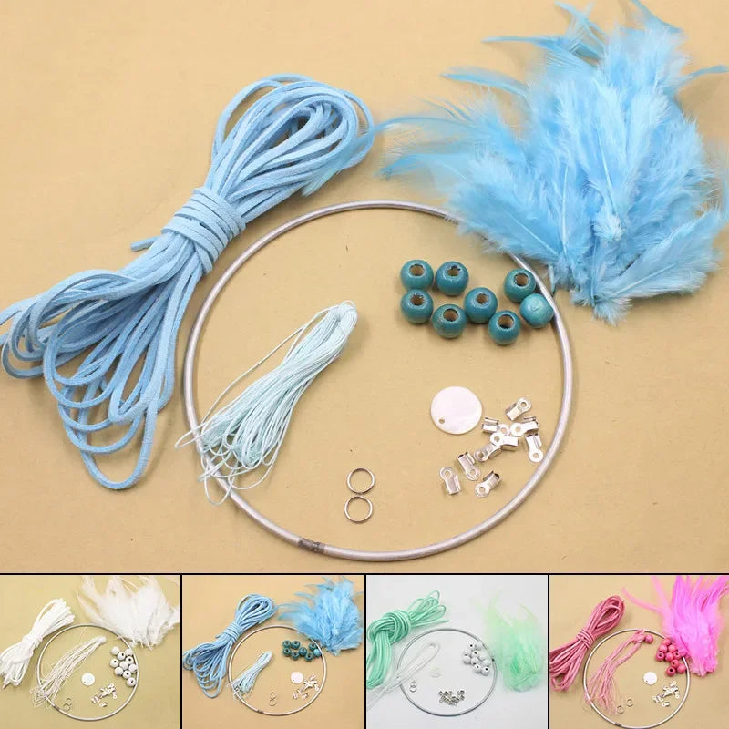 Dreamcatcher Accessories Kits Fashion DIY Crochet Feather Dream Catcher Kit Hanging Decoration Wall Ornaments Home Decor Hanging Qme