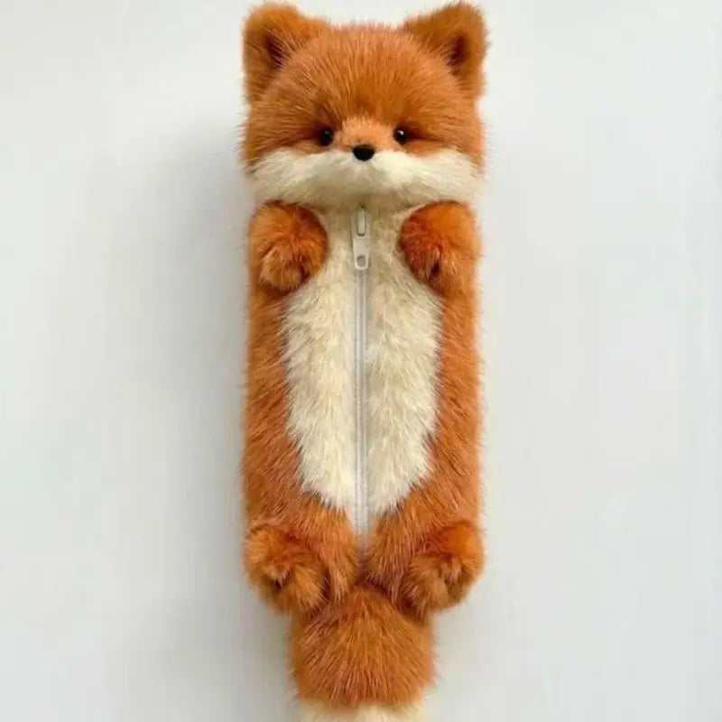 Funny Animal Pencil Pouch Plush Cartoon Design School Students Qme Brown