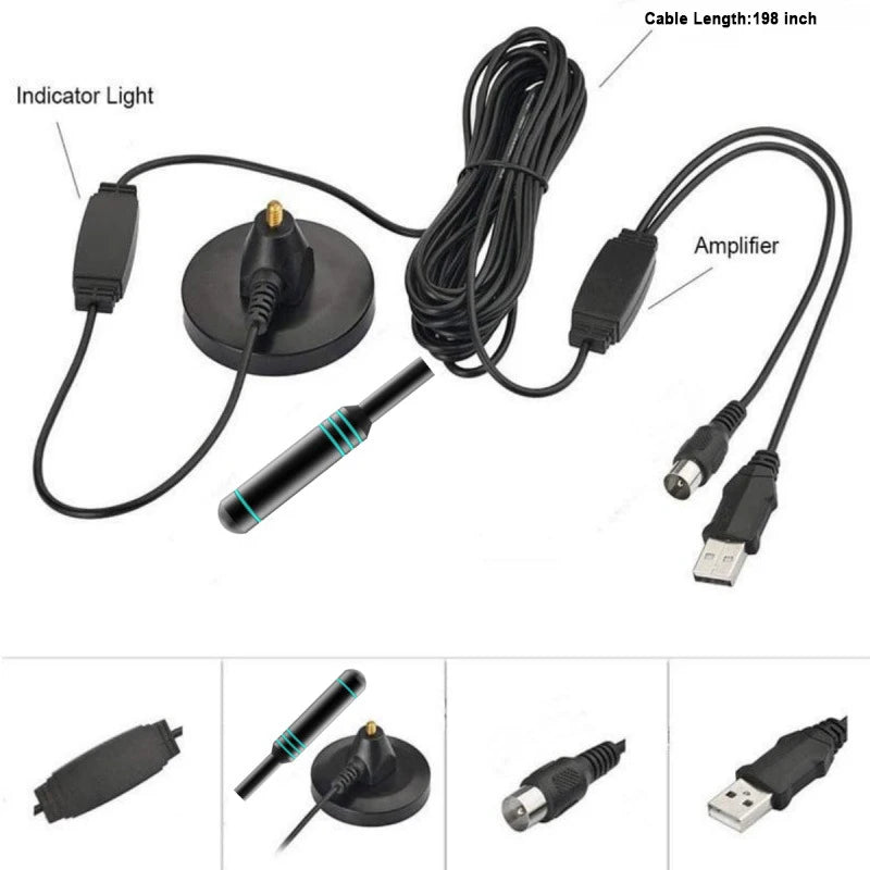 Digital TV Antenna Signal Amplifier 480+ Miles Indoor Outdoor Qme