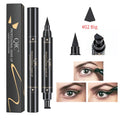 Dual-End 2-in-1 Stamp Eyeliner Pen, Quick Dry Waterproof Smudge-proof Cat Eye Lazy Eyeliner Liquid Pen for Beginners Qme Q614-2