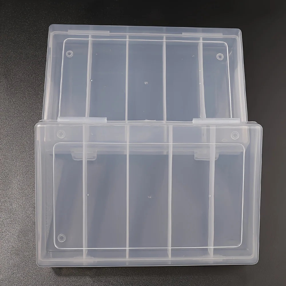 Transparent nail polish glue storage box, stain-resistant, 5 large compartments for nail glue storage, spacious organizer Qme