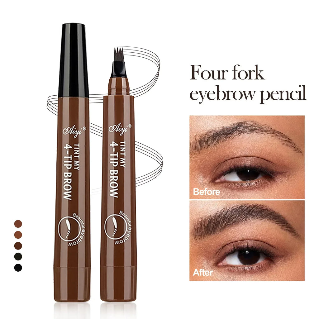Eyebrows Pen Eyebrow Tattoo Waterproof Liquid Black Eye Brow Makeup Pencil Microblading Qme