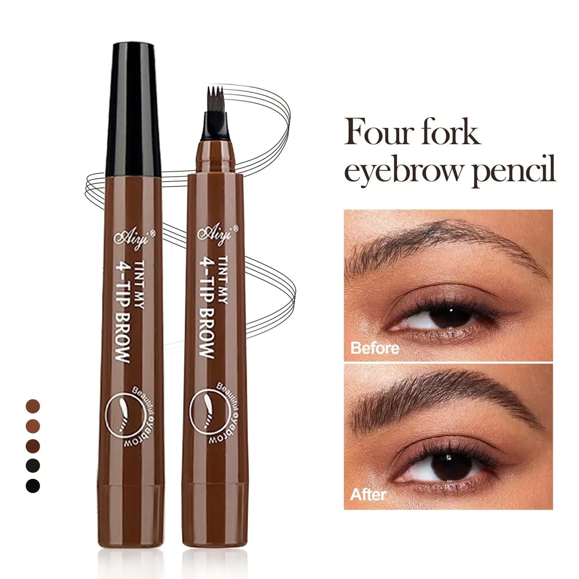 Eyebrows Pen Eyebrow Tattoo Waterproof Liquid Black Eye Brow Makeup Pencil Microblading Qme