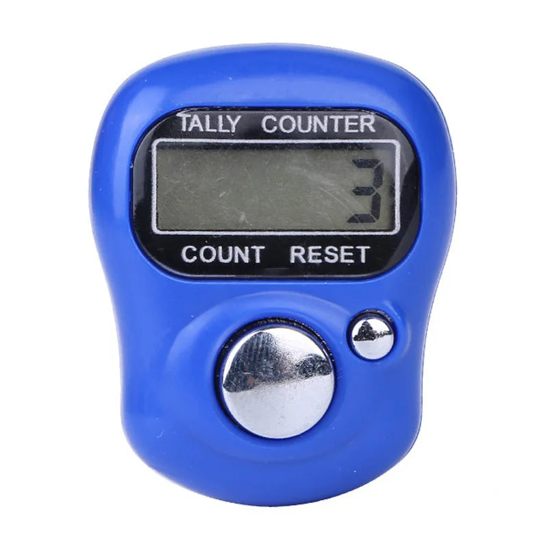 Electronic Digital Finger Ring Tally Counter Hand Held Knitting Row Qme Dark blue