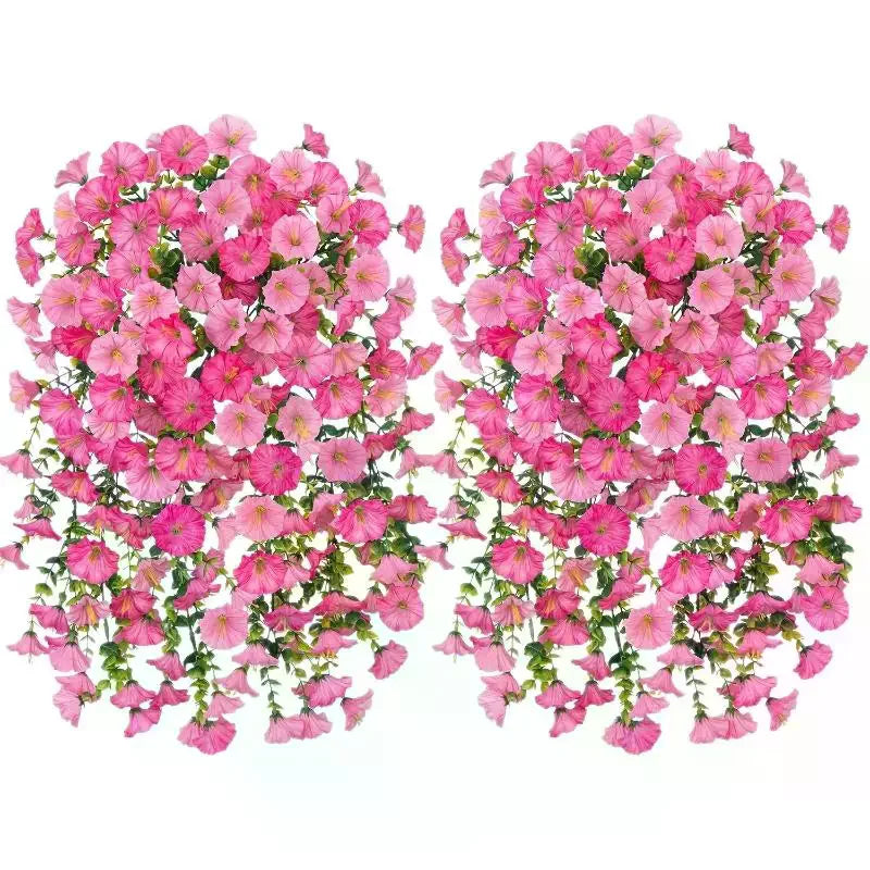2/4Pcs Versatile Outdoor UV-Resistant Artificial Morning Glory & Eucalyptus Hanging Decor Perfect For Home Garden And Weddings Qme