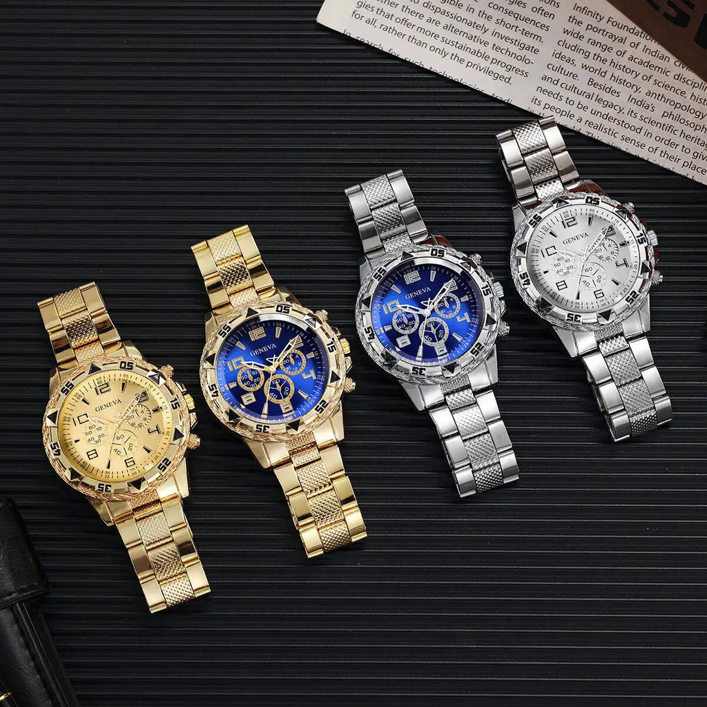 Fashion Business Men Watch Luxury Big Dial Mens Quartz Wristwatches Clock Gift Reloj Hombre（Without Box） Qme