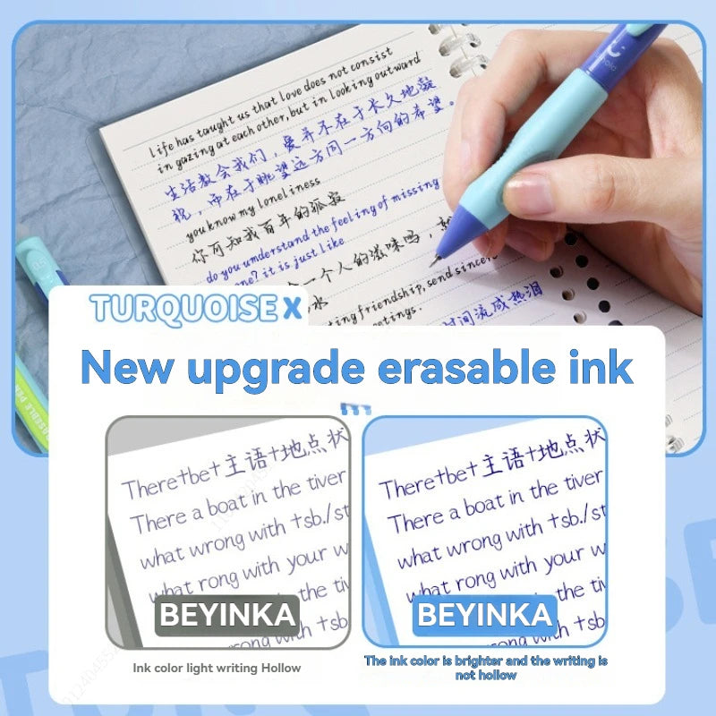 Retractable Erasable Gel Pens, Fine Point 0.5 mm, Make Mistake Disappear, Blue Ink for Note Taking and Crossword Puzzles Qme