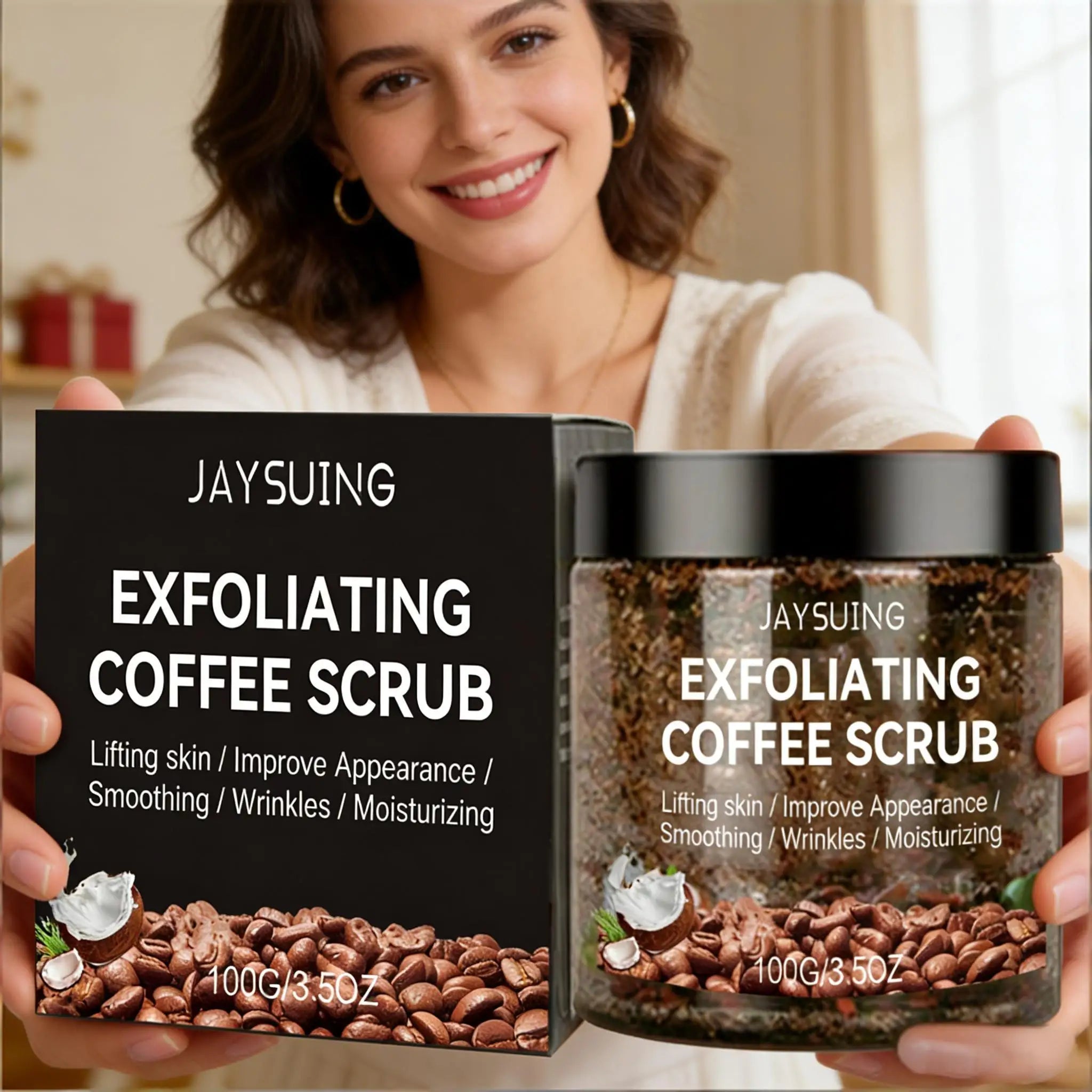 Coffee Exfoliating Scrub Remove Dead Skin Cleaning Smooth Moisturizing Body Brighten Skin Tone Nourish Scrub Suitable Whole Body Qme