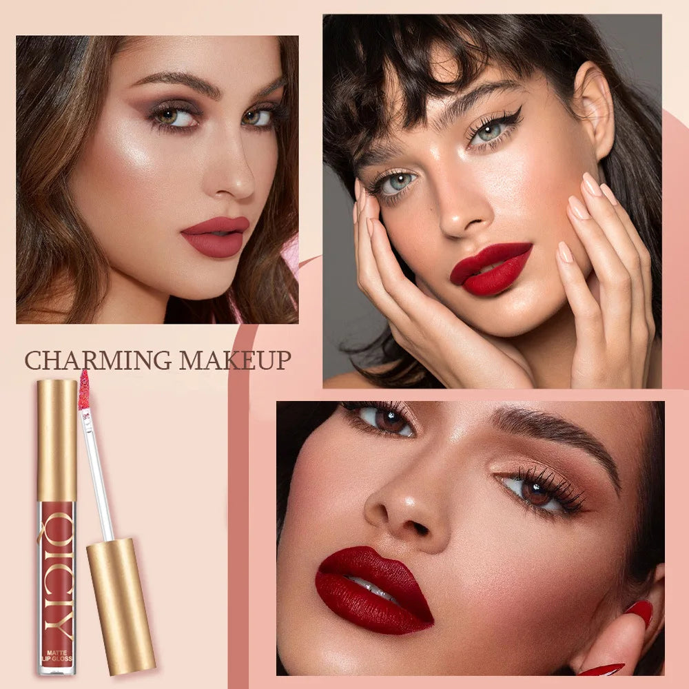 6-Color Matte Liquid Lip Gloss Silky Refined Look That Adheres Qme