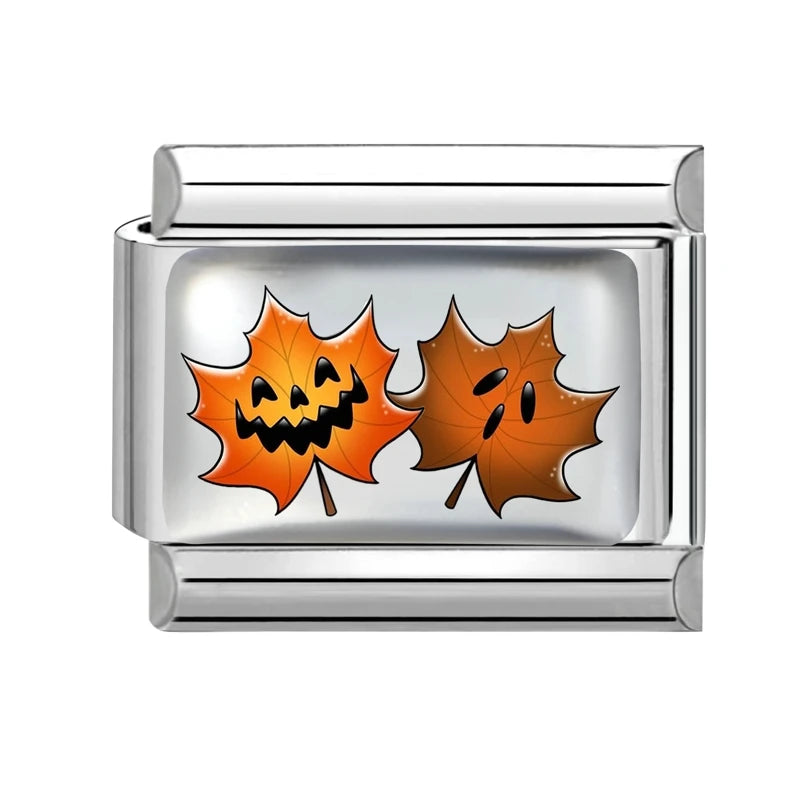 2026 Design Halloween Cherry Bow Pumpkins Ghost Italian Charm Links