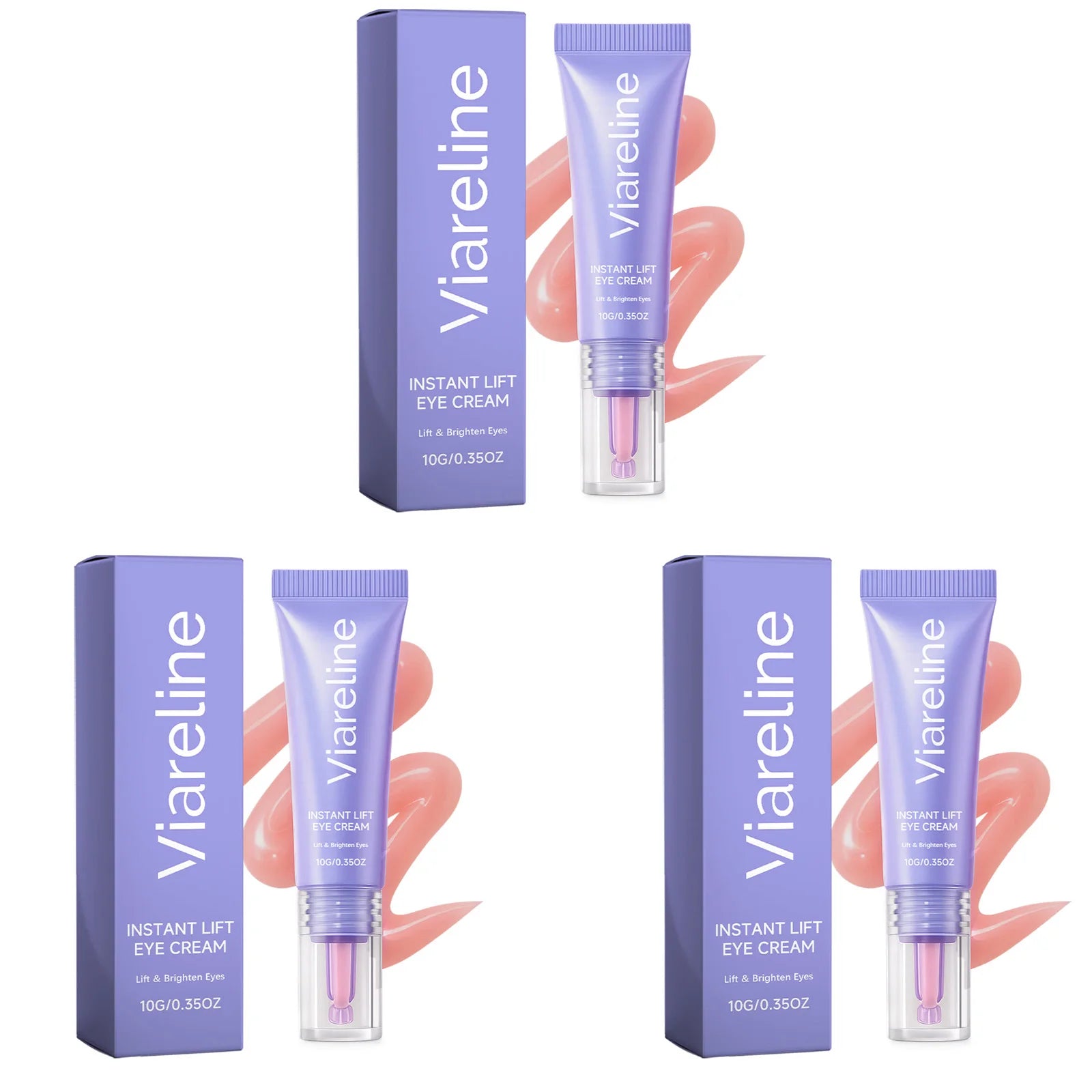 Viareline Instant Lift Eye Cream Anti-wrinkle Fade Fine Lines Qme 3 X 10g Boxed