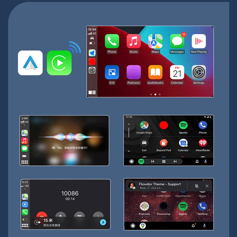 Wired To Wireless Carplay & Android Auto AI Box Bluetooth-Compatible 5.0 WiFi for OEM Wired CarPlay Android Auto Car Systems Qme