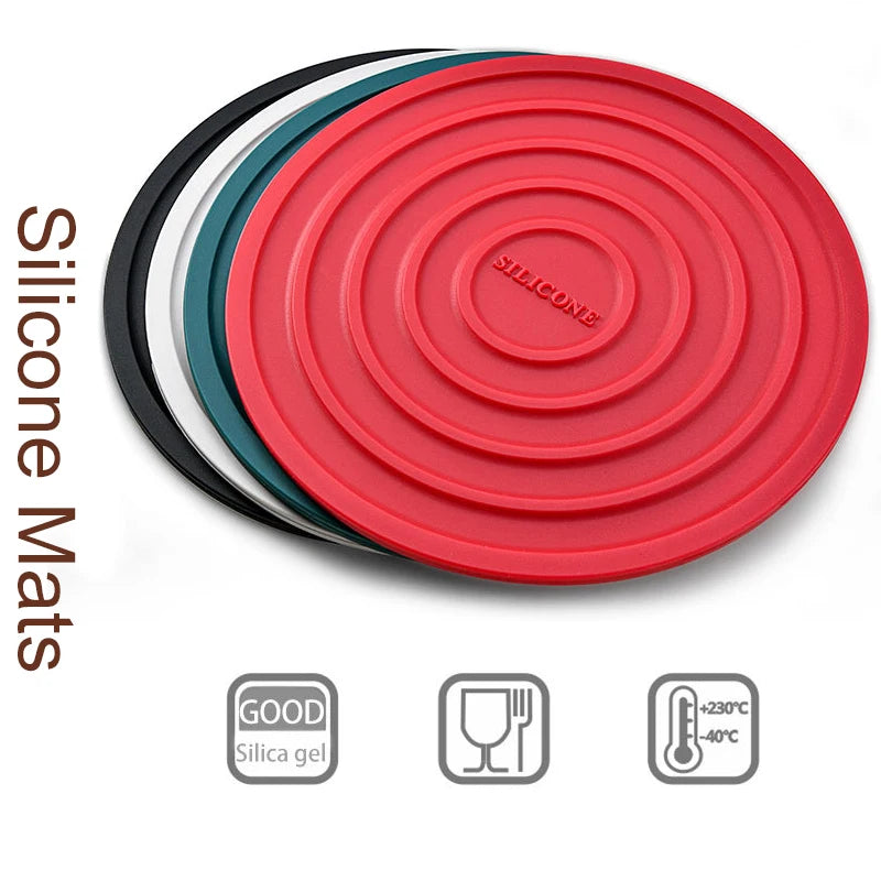 Trivet Mats Silicone Pot Holders Multi-Use Coasters Insulated Round Kitchen Mats Flexible Table Mat or Hot Pots and Pans Hot Dis Qme