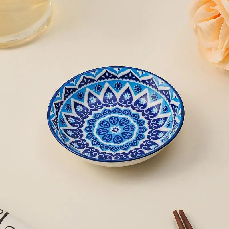 Picnics Ceramic Condiment Dishes Bohemian Plates Sauce Suitable Qme A1