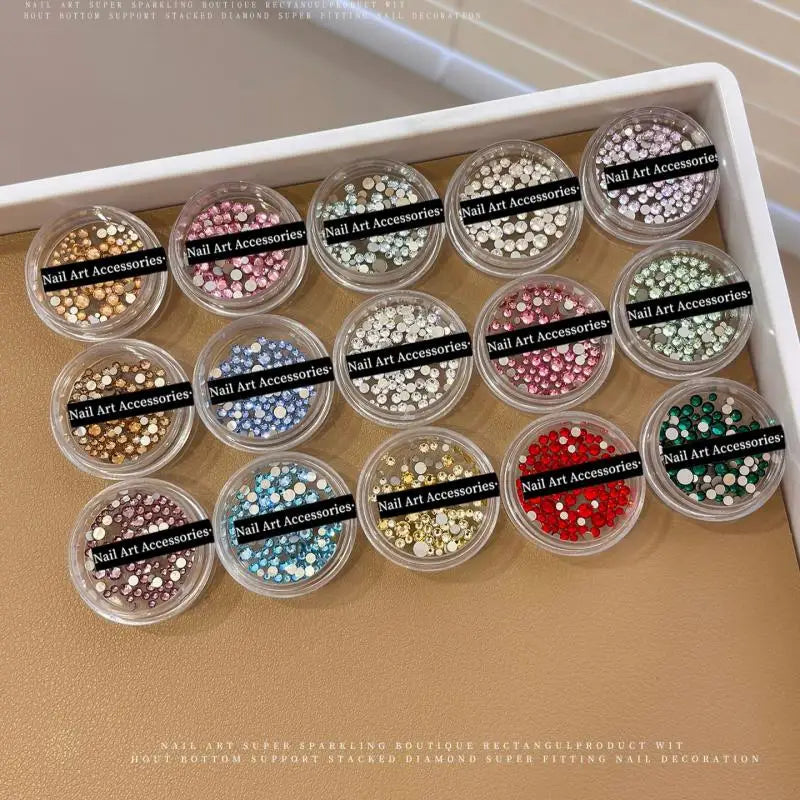 Glitter Glass Crystal Rhinestones Clear Flat Back Personalized Nail Qme
