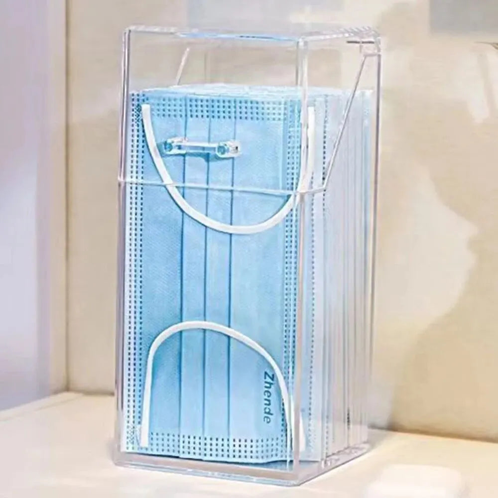 1/3PCS Transparent Mask Storage Box With Cover Dust Mouth And Nose Cover Door Desk Entrance Mask Box Qme