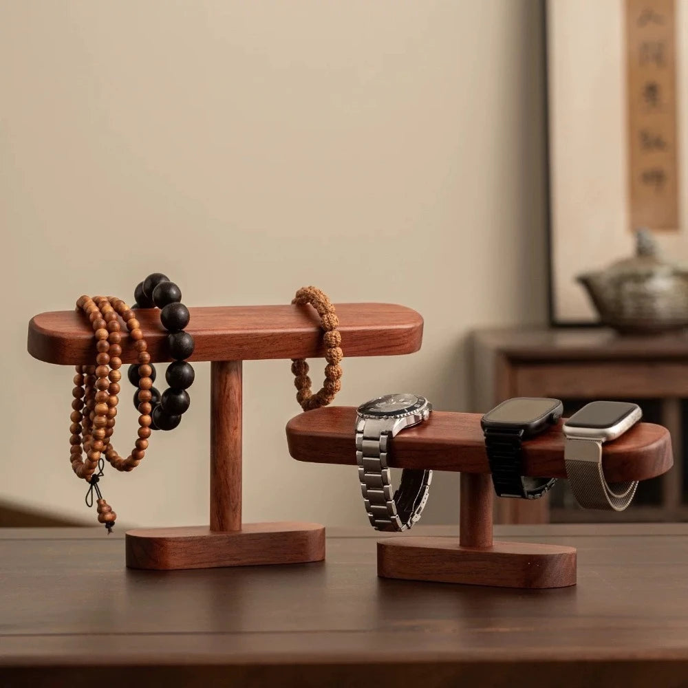 Multi Hanging Beech Walnut Wood Rack Watch Jewelry Holder For Necklaces Anklets Counter Storage Shop Exhibition Organizer Qme