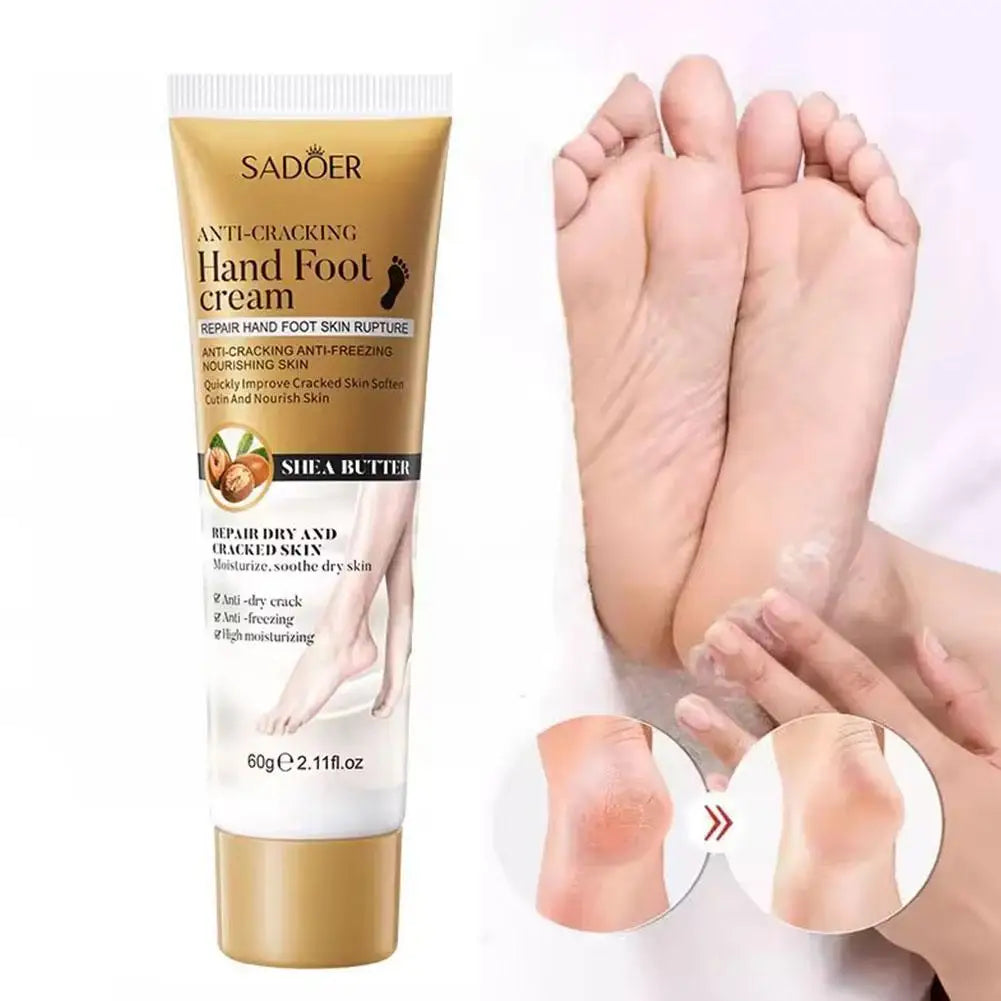 60g Anti Crack Hand Foot Cream Anti-Drying Crack Foot Cream Moisturizing Cracked Heel Repair Restoring Balm Hand Feet Care Qme