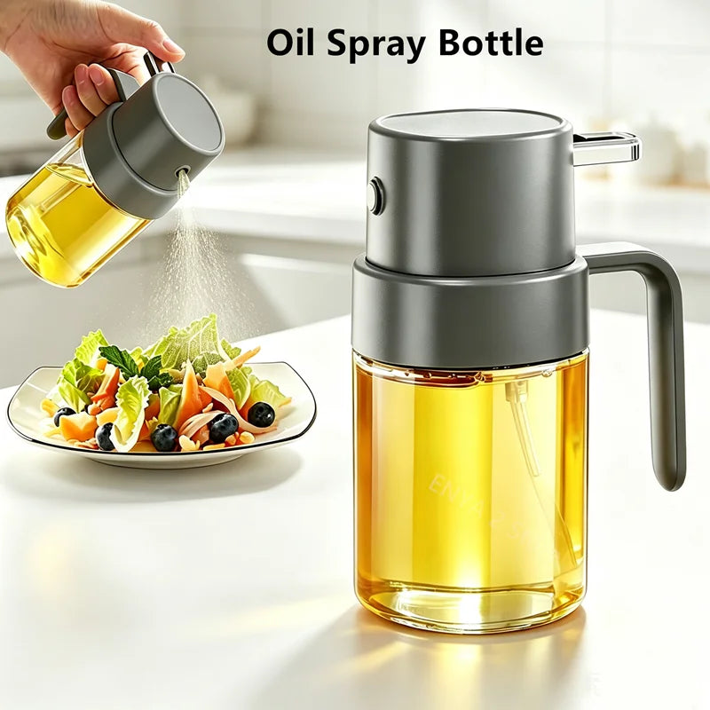 200ml Glass Oil Sprayer For Cooking Press Fine Mist Oil Mister Bottle With Handle Anti-Clog Oil Dispenser For Air Fryer BBQ Sala Qme