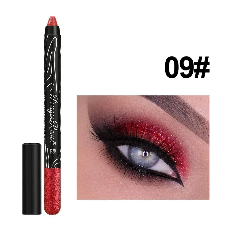 Waterproof Pearlescent Eyeshadow Eyeliner Pencil Lasting Glitter Matte Nude Eye Shadow Makeup Pigment Silkworm Eyeshadow Pen Qme 09