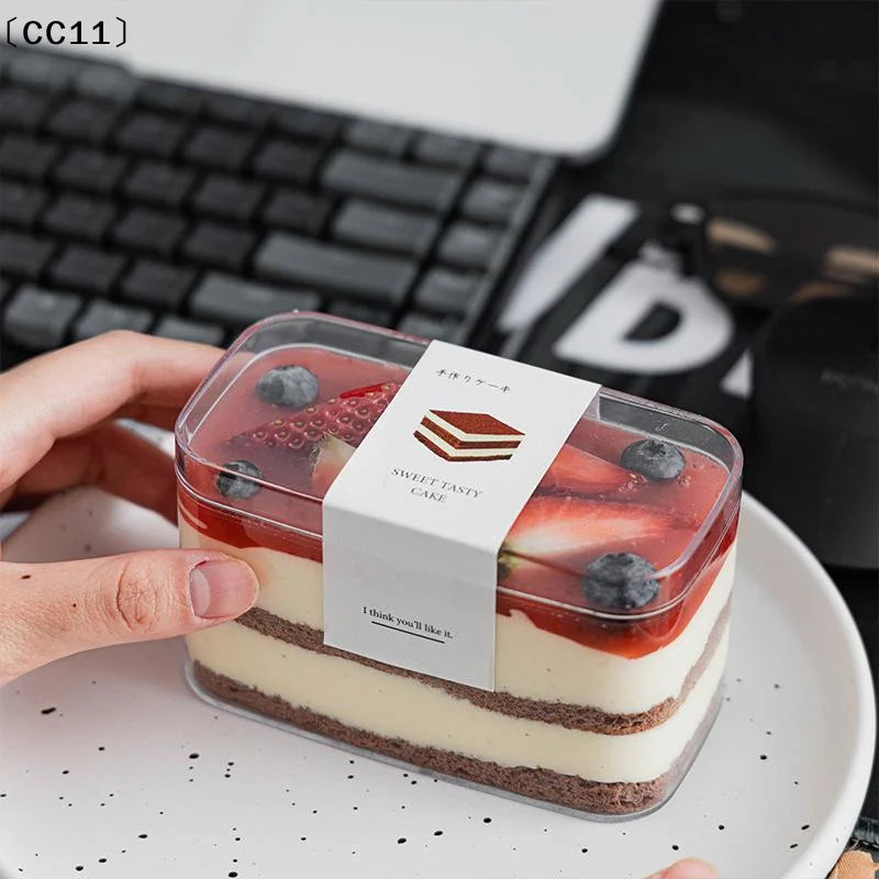 Snack Cookie Storage Boxes Tiramisu Packing Transparent PP Bakery Qme