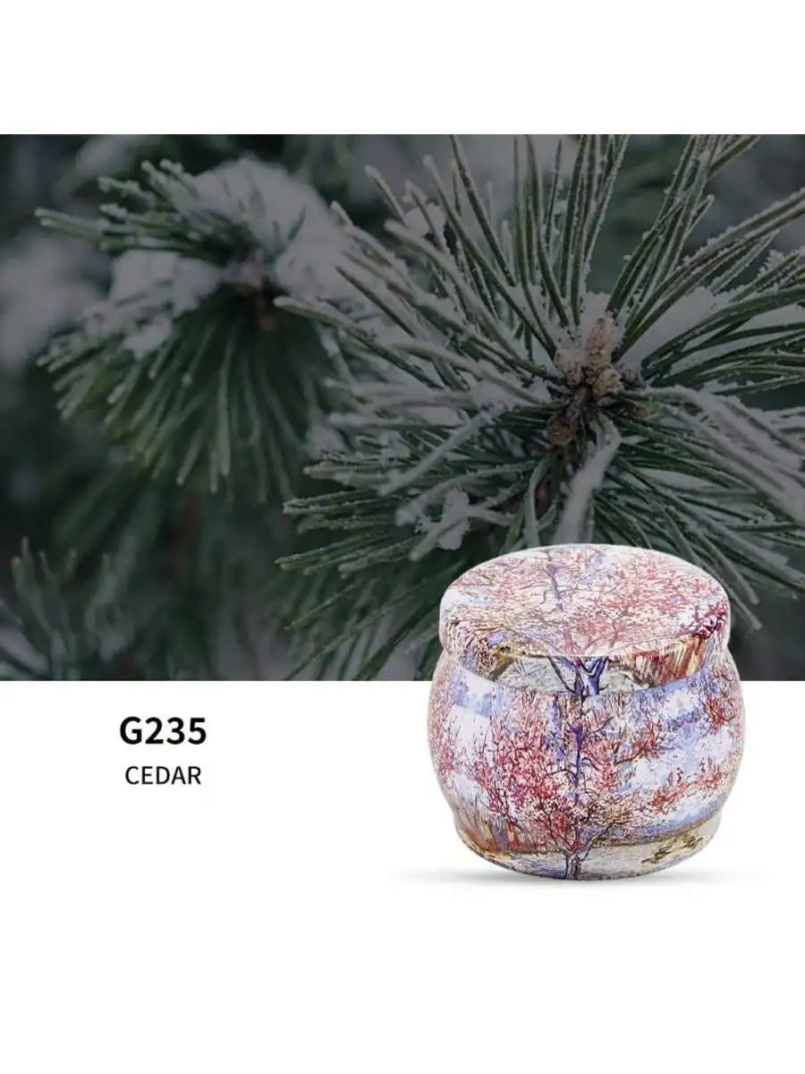 Handmade DIY Jarred Scented Candle Home Bedroom Air Freshener Qme oil painting cedar