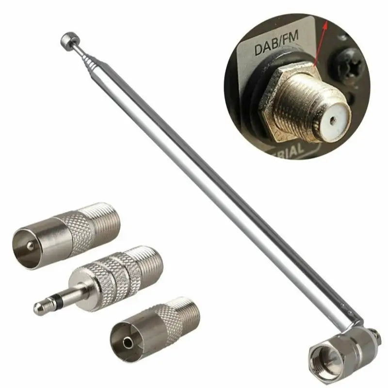 Rod Antenna Adapter FM Radio AV Stereo Receiver Amplifier Signal Qme