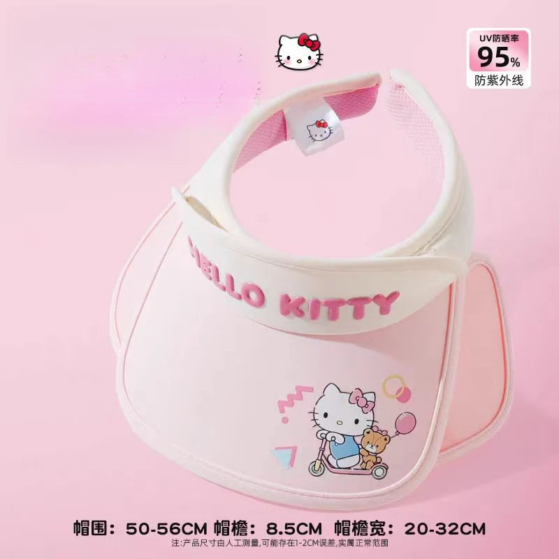 Hello Kitty Kuromi Sun Protection Hat New Spring/Summer Sun Hat Student Sun Hat Open-Top Wide-Brim Hat Qme hangna-11