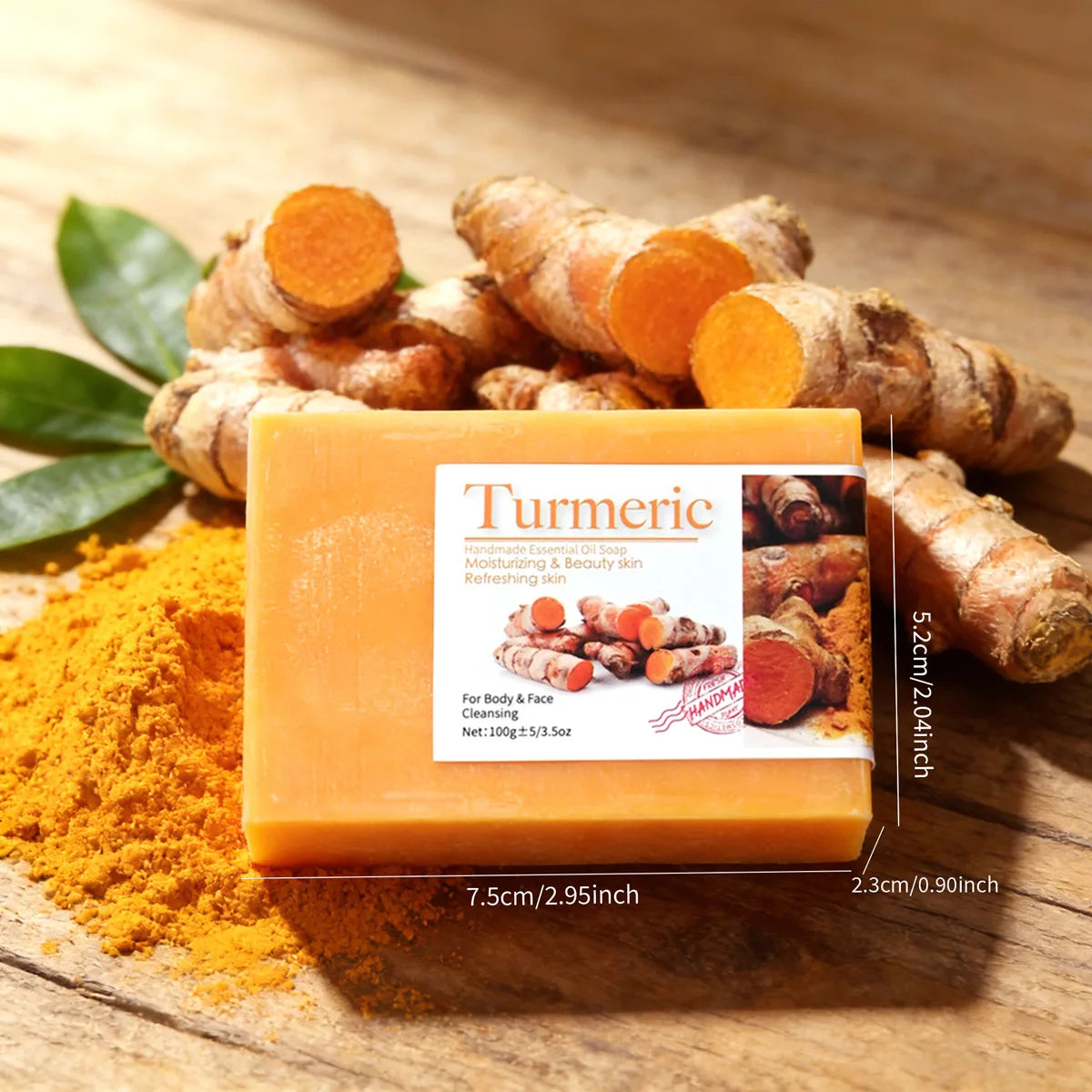 100 Natural Organic Tumeric Skin Whitening Anti Acne Handmade Care Qme