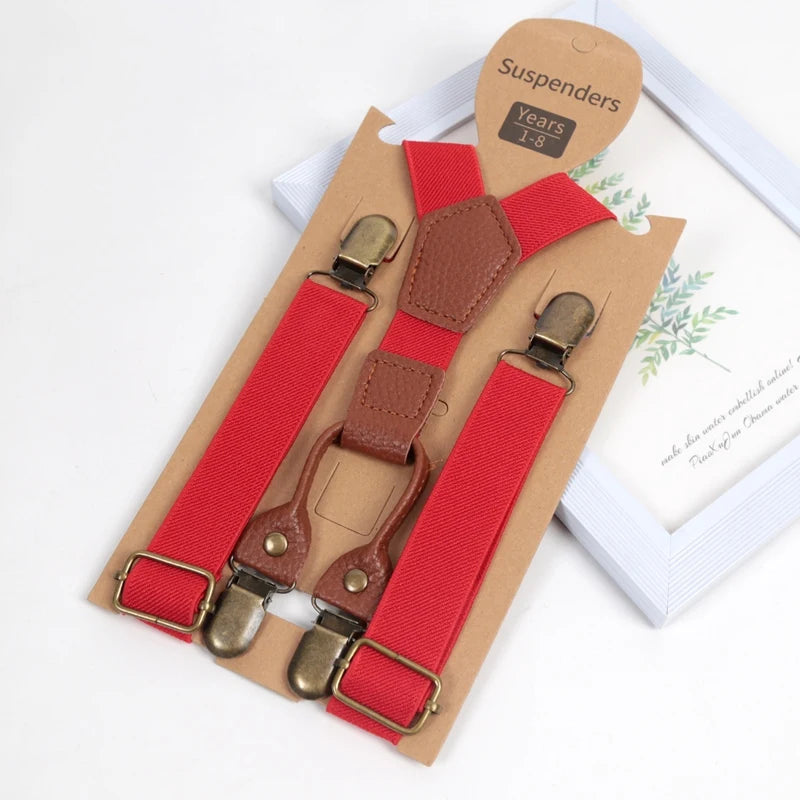New Suspenders for Children Pants Apparel Kids Suspender Boys Girls Shirt Dress Wedding Party Clip-on Adjustable Y-back Braces Qme A-11