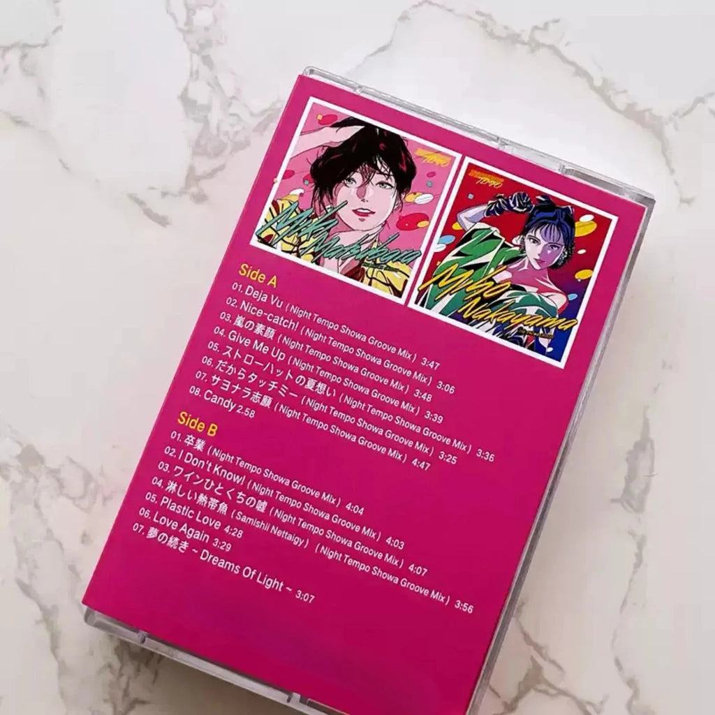 Showa Retro Idol Themed Cassette Tape, 80s Anime-Style Girl Art Cover, High-Fidelity Analog Audio Media for Fans & Home Decor Qme