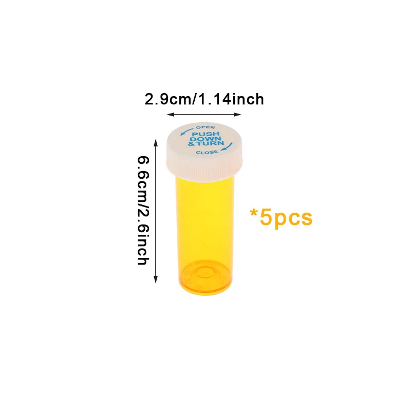 Plastic Medicine Pill Bottles Child Resistant Caps Containers Travel Qme A1
