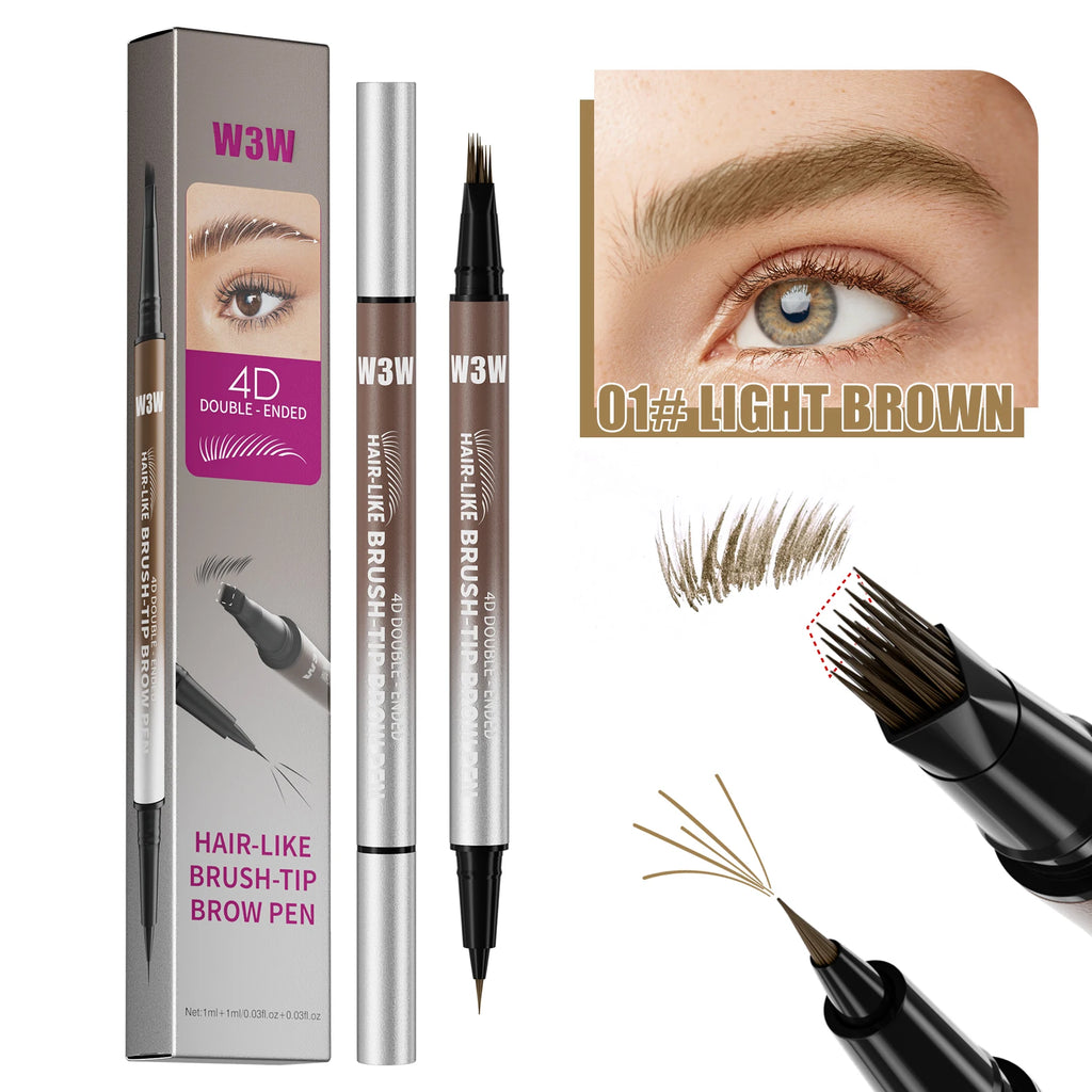 Velvet Wild Eyebrow Pencil Square Angled Brush Multifunction 3D Brow Dye Cream Hairline Anti-smudge Waterproof Eyebrow Tint Pen Qme
