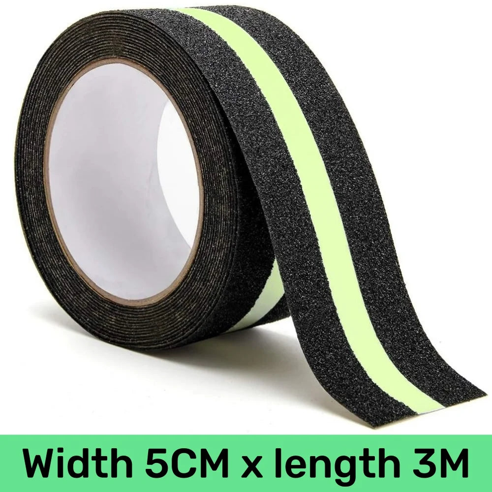 2/5/10M Anti Slip Traction Tape Indoor Outdoor Stair Passage Luminous Strip Frosted Non-slip Stairs Tread Gaffers Safety Tape Qme 5CM x 3M