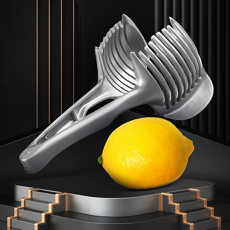 Stainless Steel Kitchen Handheld Orange Lemon Slicer Tomato Cutting Clip Fruit Slicer Onion Slicer Kitchen Cutter Accessorie Qme