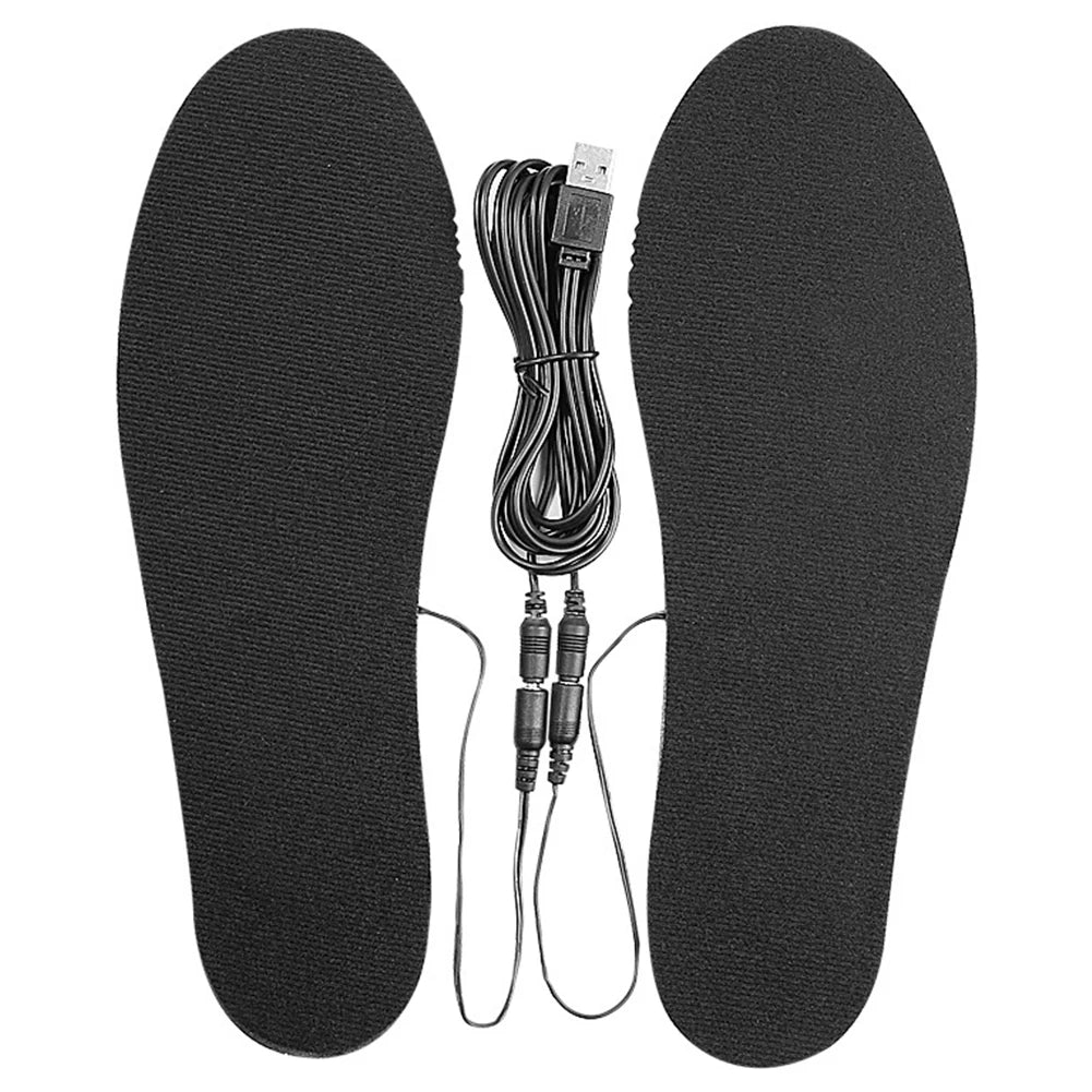 USB Heated Shoe Insoles Electric Heated Shoes Pad Cuttable Foot Warming Pad Rechargeable Foot Warmer for Skiing Hiking Qme