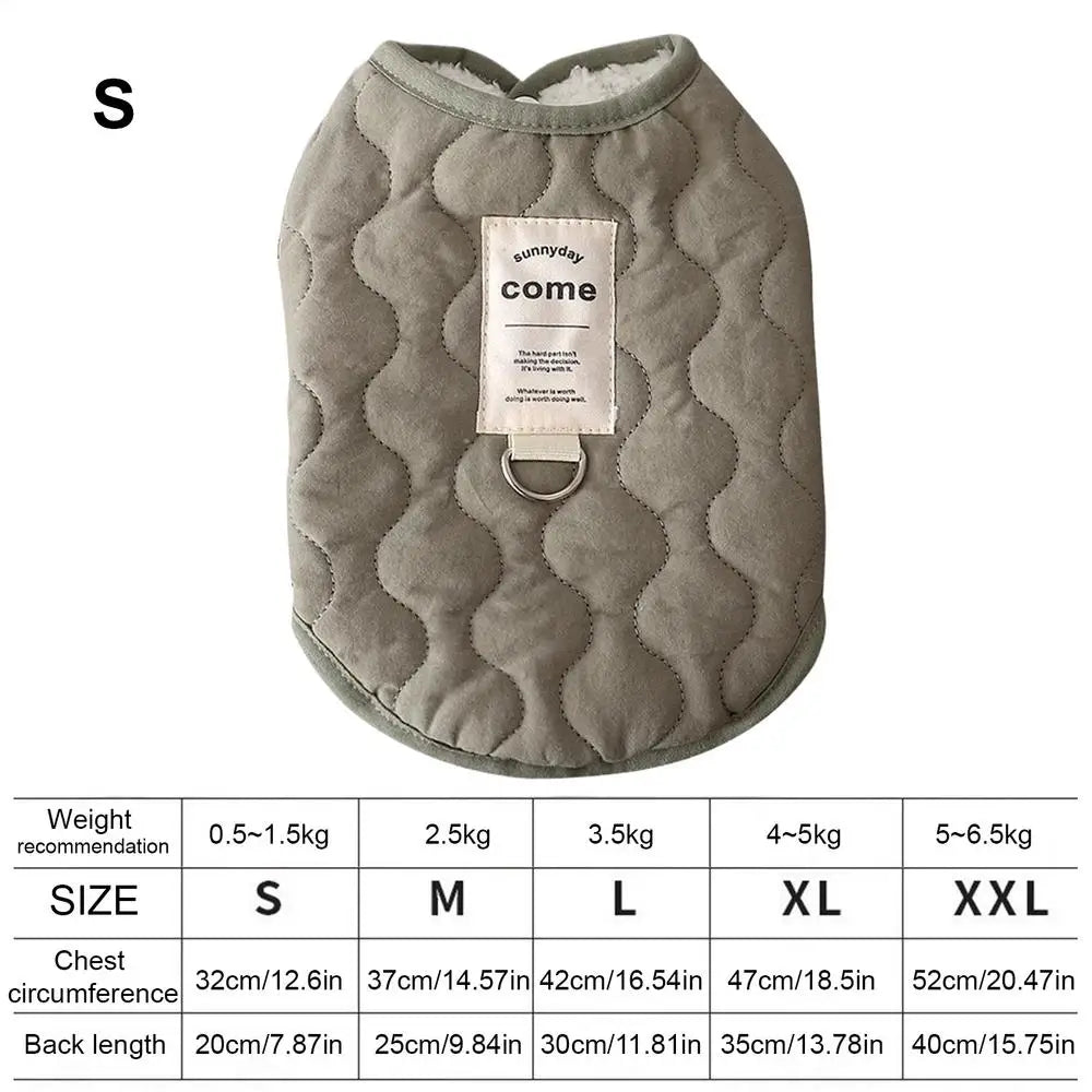 Small Dog Winter Jacket Warm Dog Jacket with Built in Harness Hole Cold Weather Pet Apparel Cozy Snow Vest for Small Dogs Cats Qme ArmyGreen S