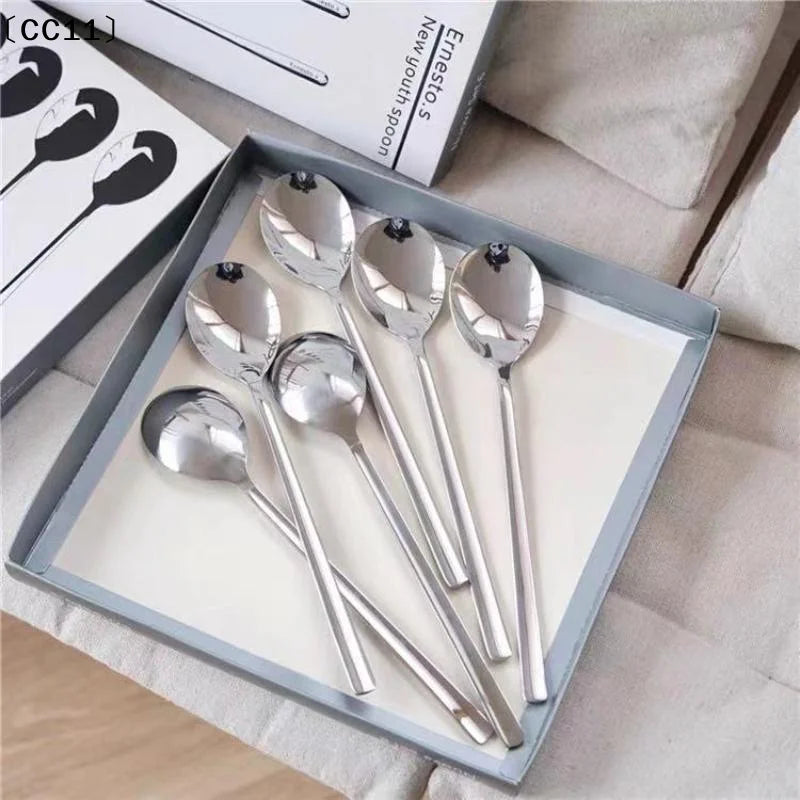 Stainless Steel Coffee Spoon Ice Cream Dessert Tea Long Handle Picnic Qme Default Title