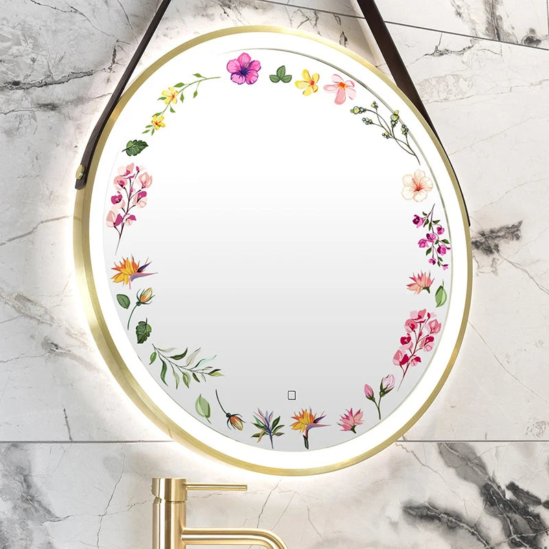 Floral Mirror Stickers Flower Wall Decals Peel Stick Room Aesthetic Qme