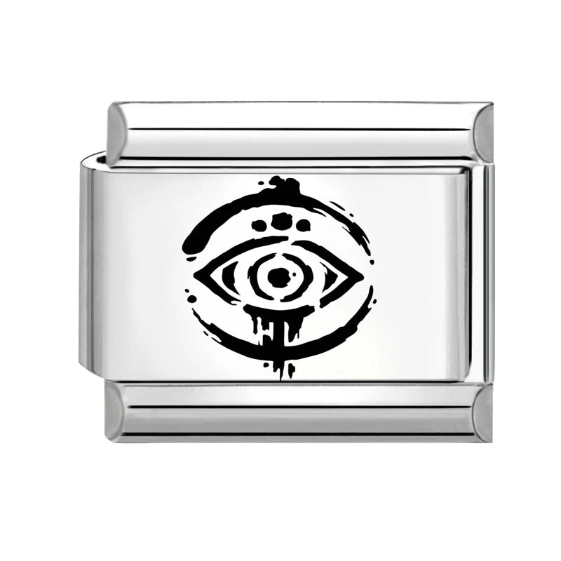 Creative Laser Engraving Taichi Eyes Sunflower Cats Birds Italian Charm Links Fit 9MM Stainless Steel Bracelet DIY Making Gift Qme Style 10